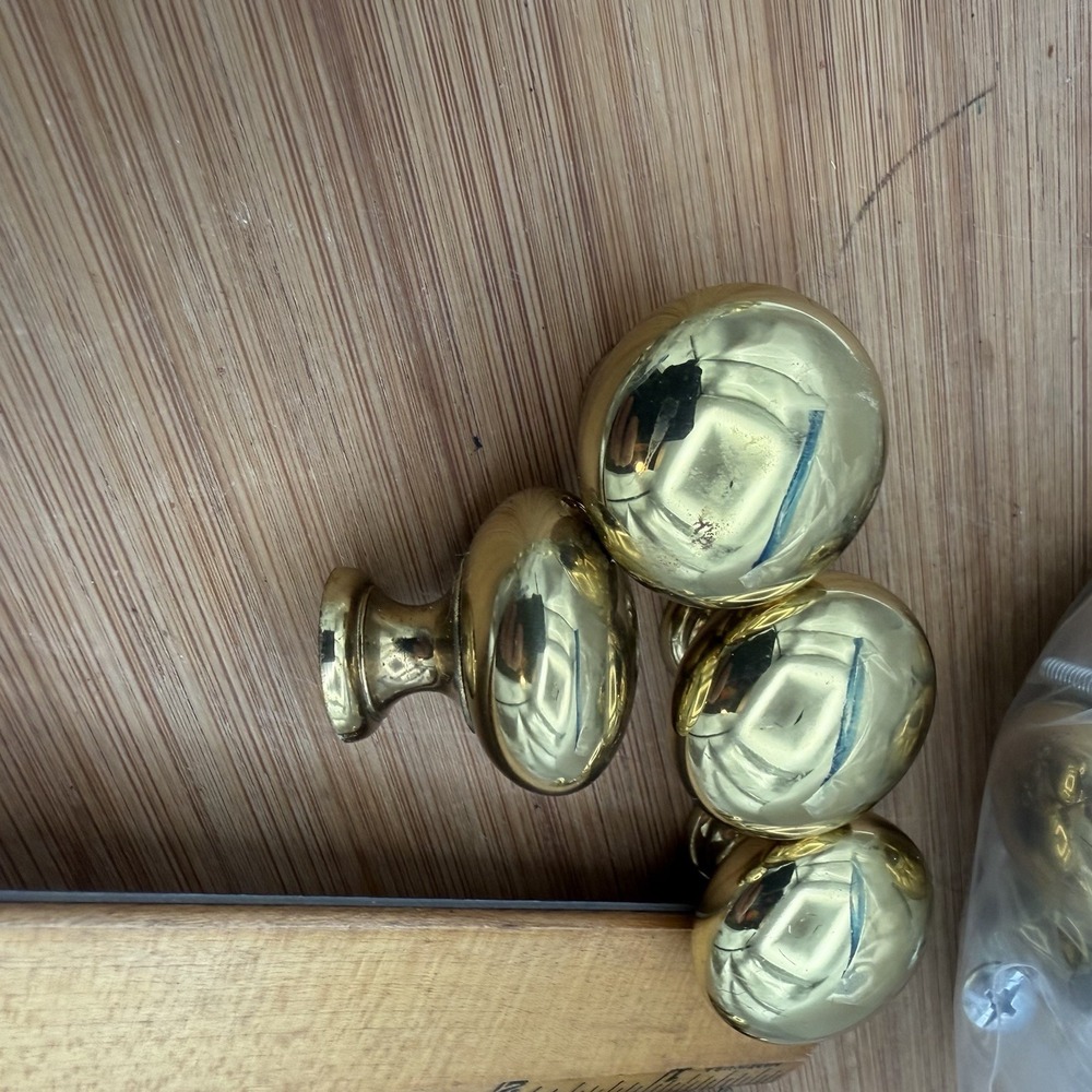 Lot of 15 Drawer Pulls Knobs Solid Brass Handle  1.25 in. - Picture 7 of 7